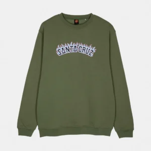 Santa Cruz Crew Burnt Collegiate Crew (DARK MOSS)