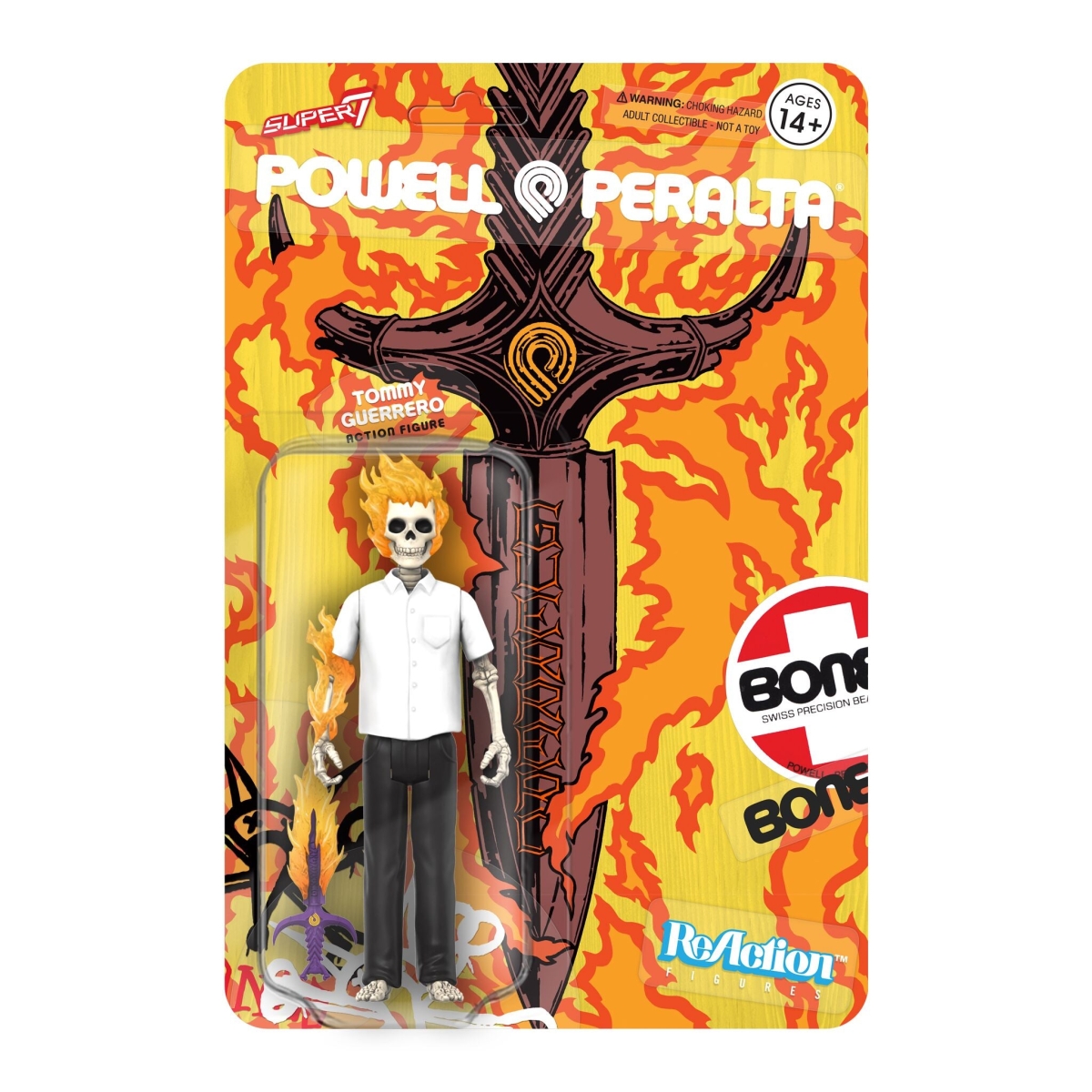 super 7 - Powell Peralta ReAction Figure Wave 3 Tommy Guerrero Flaming Dagger