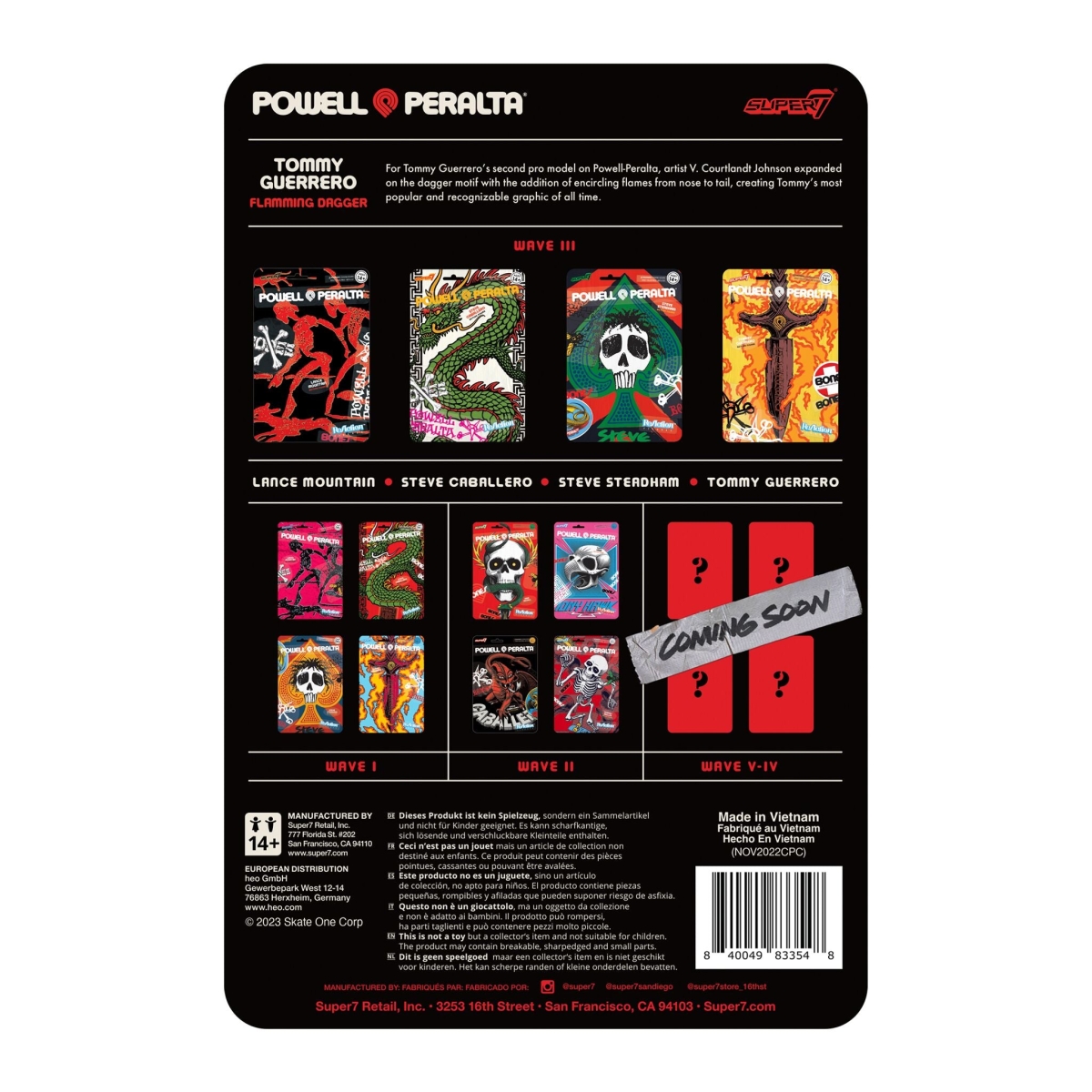 super 7 - Powell Peralta ReAction Figure Wave 3 Tommy Guerrero Flaming Dagger